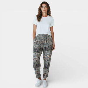 ISABEL MARANT Pants Women Size 40 Medium Blue Edilon Ika Print Silk Blend Sheer